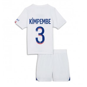 Paris Saint-Germain Presnel Kimpembe #3 Dětské Venkovní dres komplet 2023-24 Krátký Rukáv (+ trenýrky)